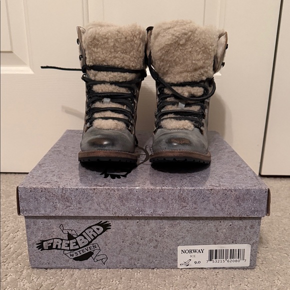 Freebird Norway Shearling Boots in Ice Gray - Picture 1 of 6